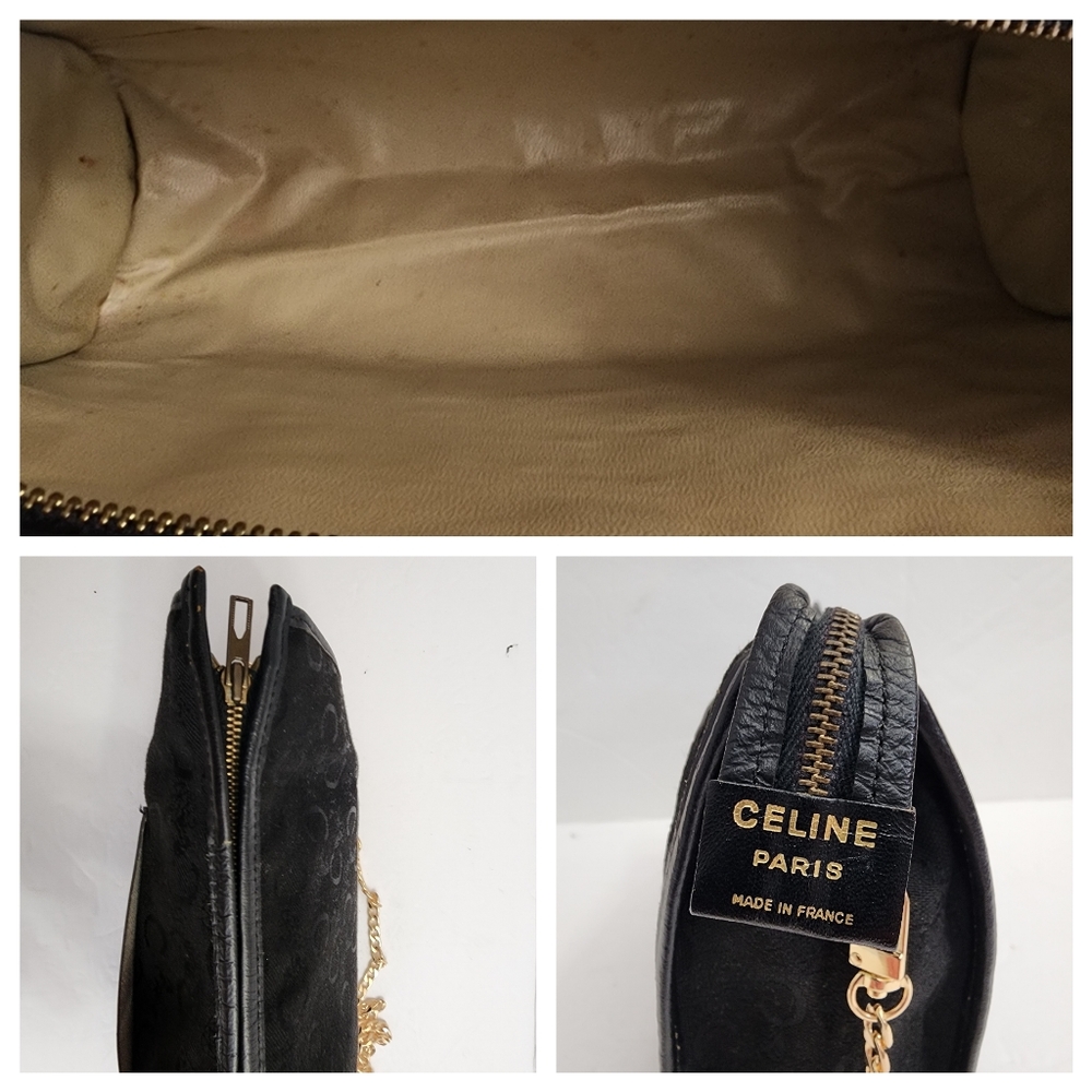Authentic CELINE black blason clutch crossbody bag - Picture 2 of 5